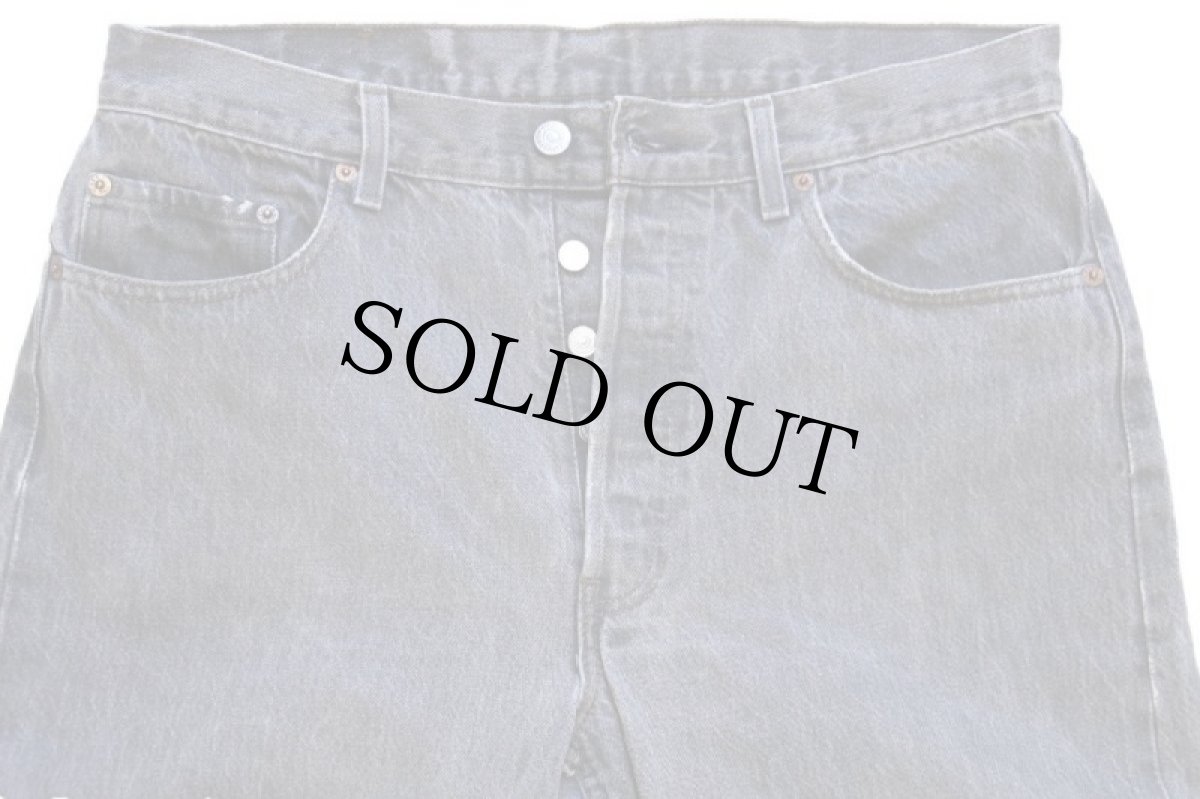 画像4: 80s フランス製 Levi'sリーバイス 501 先染め ブラック デニムパンツ w34 L36★A ユーロ (4)