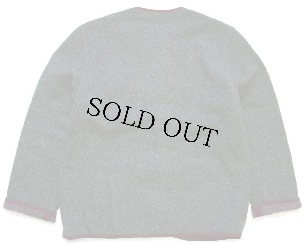 画像2: オーストリア製 UNKNOWN ノーカラー リバーシブル チロリアン ウール混 ジャケット 深緑×ワインレッド ミックス 42 (2)