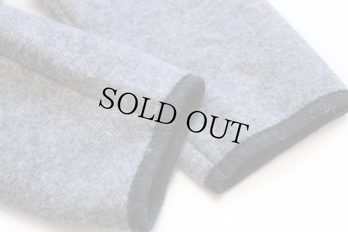 画像6: オーストリア製 Kitz-Pichler カモ刺繍入り ノーカラー チロリアン ボイルドウール ジャケット 杢グレー 44 (6)