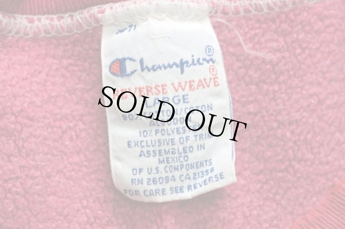 画像4: 90s メキシコ製 Championチャンピオン ワンポイント リバースウィーブ スウェット 後染め ピンク フェード L (4)