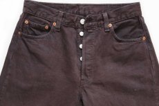 画像4: 90s USA製 Levi'sリーバイス 501 カラーデニムパンツ 後染め ココア w30 (4)