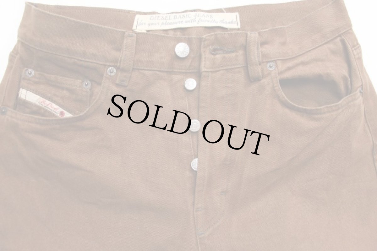 画像4: イタリア製 Dieselディーゼル カラーデニムパンツ 後染め 茶 33 (4)