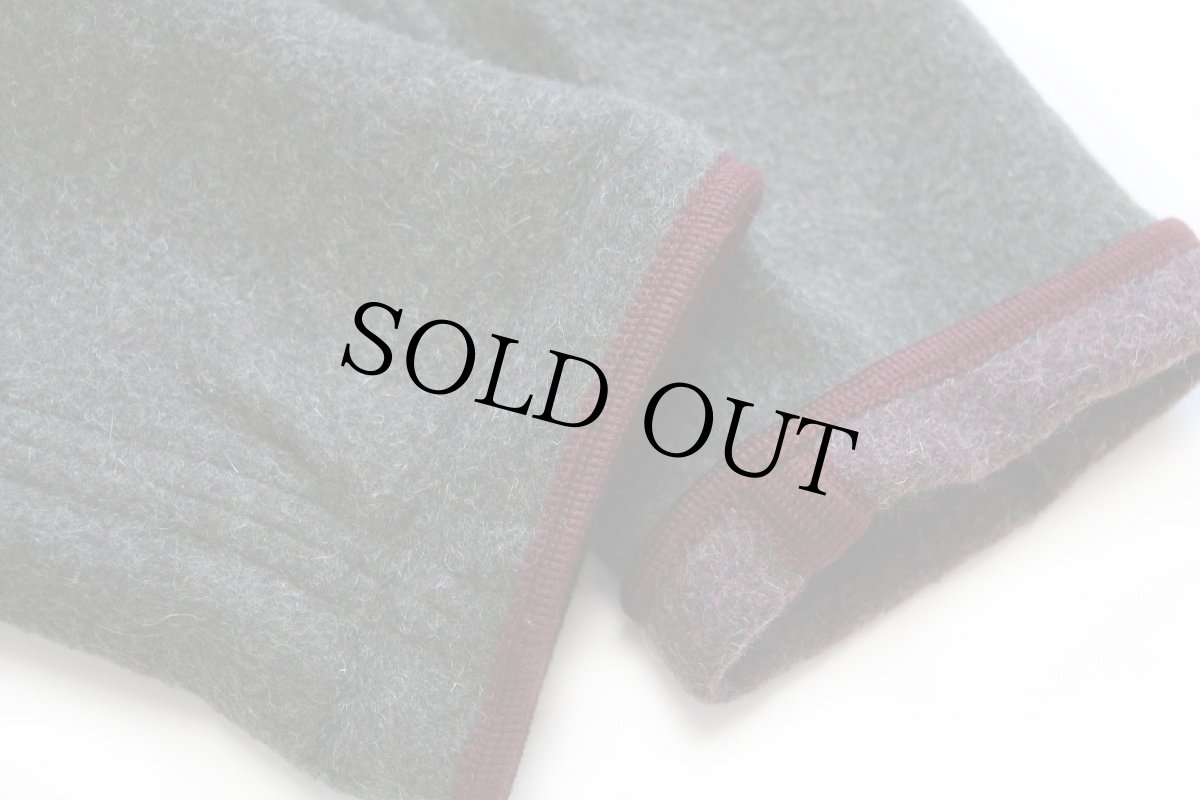 画像5: オーストリア製 UNKNOWN ノーカラー リバーシブル チロリアン ウール混 ジャケット 深緑×ワインレッド ミックス 42 (5)