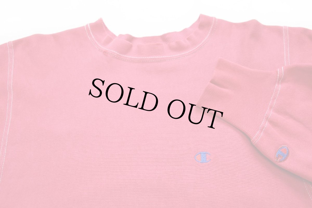 画像3: 90s メキシコ製 Championチャンピオン ワンポイント リバースウィーブ スウェット 後染め ピンク フェード L (3)
