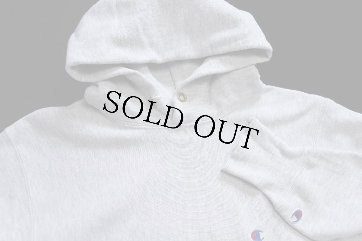 画像3: 90s USA製 Championチャンピオン ワンポイント リバースウィーブ スウェットパーカー 杢グレー M★168 (3)