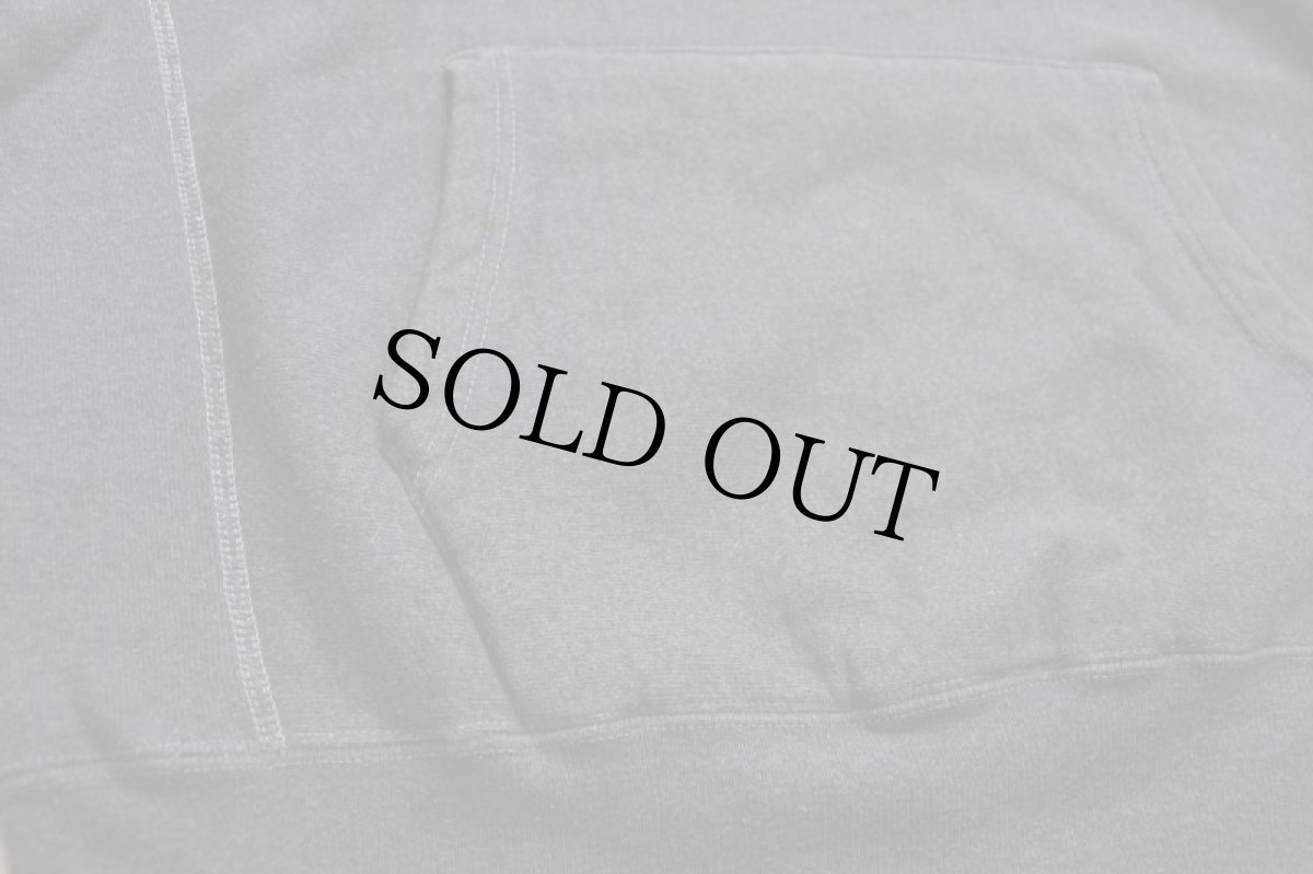 画像5: 90s USA製 Championチャンピオン スクリプト ビッグロゴ刺繍 リバースウィーブ スウェットパーカー 後染め チャコールグレー M (5)