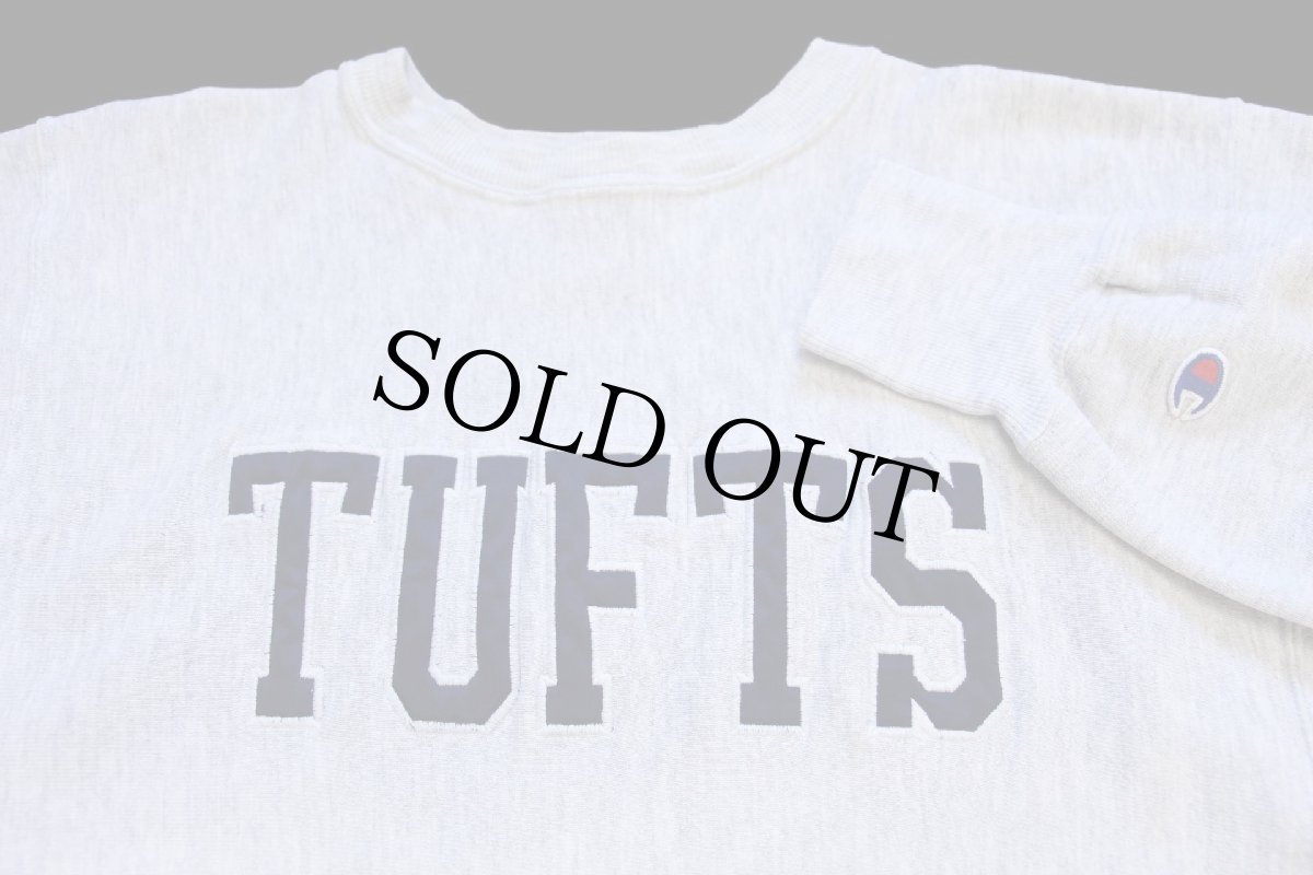 画像3: 90s メキシコ製 Championチャンピオン TUFTS アップリケ リバースウィーブ スウェット 杢グレー L (3)