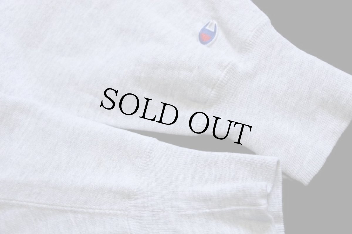 画像6: 90s USA製 Championチャンピオン スクリプト ビッグロゴ刺繍 リバースウィーブ スウェットパーカー 杢グレー L (6)