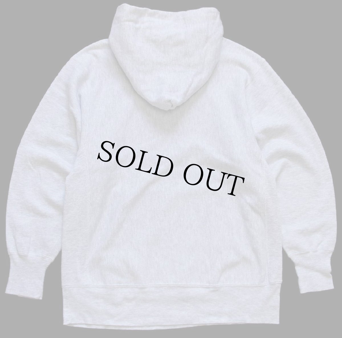 画像2: 90s USA製 Championチャンピオン スクリプト ビッグロゴ刺繍 リバースウィーブ スウェットパーカー 杢グレー L (2)