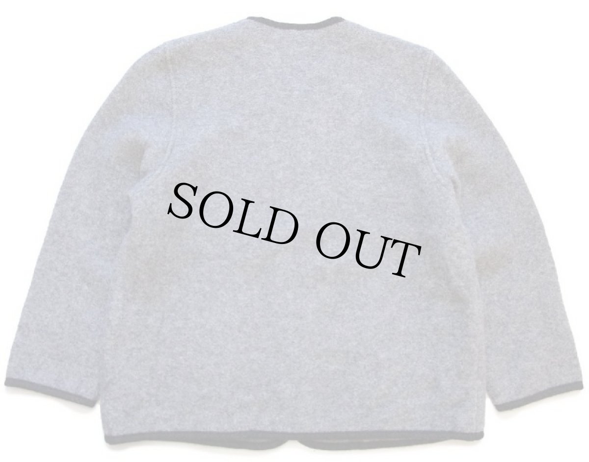 画像2: オーストリア製 Kitz-Pichler カモ刺繍入り ノーカラー チロリアン ボイルドウール ジャケット 杢グレー 44 (2)