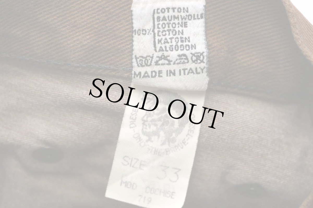 画像7: イタリア製 Dieselディーゼル カラーデニムパンツ 後染め 茶 33 (7)