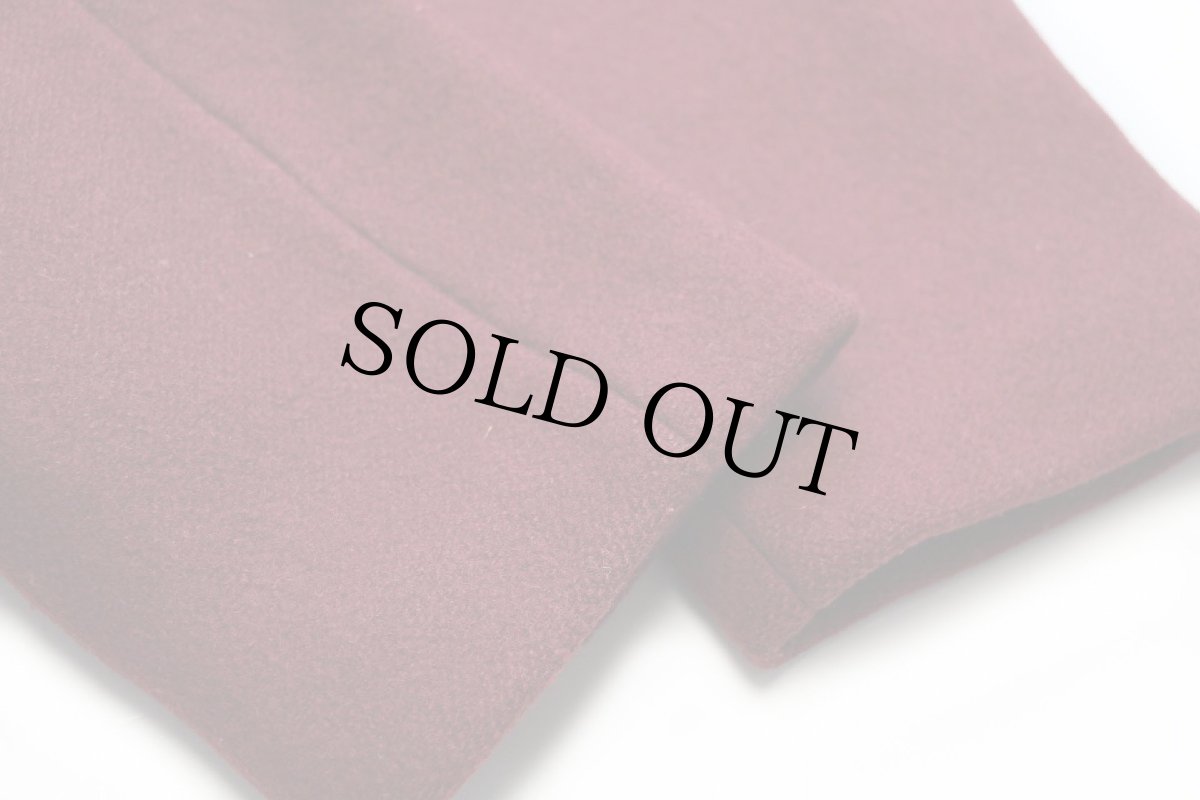 画像7: オーストリア製 Hirten-Loden スタンドカラー チロリアン メルトン ウール ジャケット バーガンディ 50 (7)