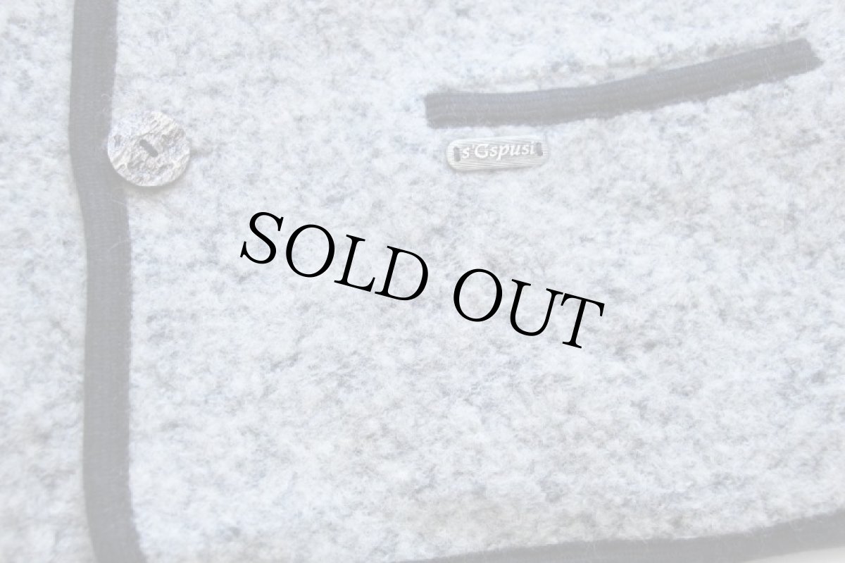 画像6: S'Gspusi メタルボタン ノーカラー チロリアン ウール パイル ジャケット オフホワイト ミックス 50 (6)