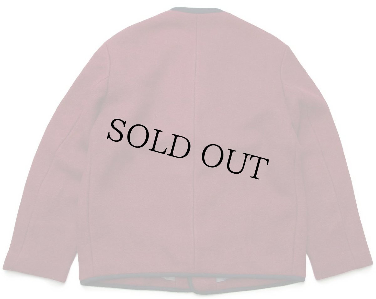 画像2: オーストリア製 Hirten-Loden スタンドカラー チロリアン メルトン ウール ジャケット バーガンディ 50 (2)