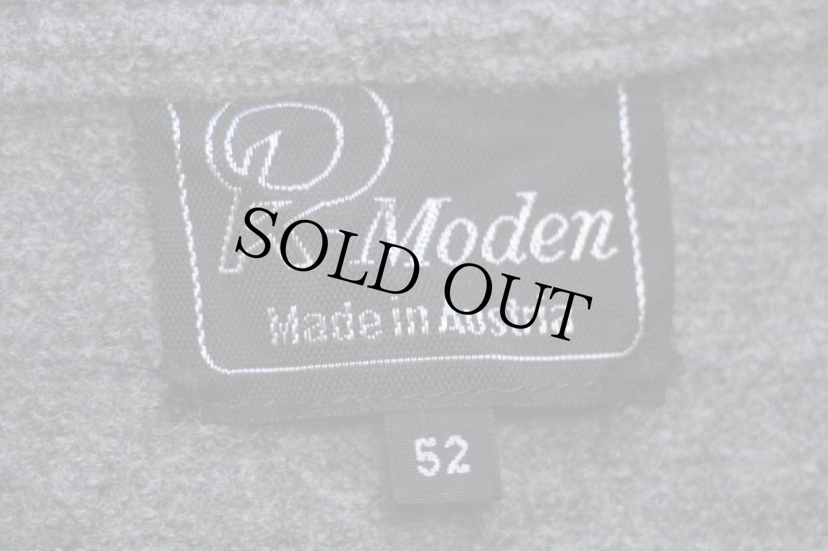 画像4: オーストリア製 Pk-Moden ニット切り替え ノーカラー チロリアン ボイルドウール ジャケット グレー 52 (4)