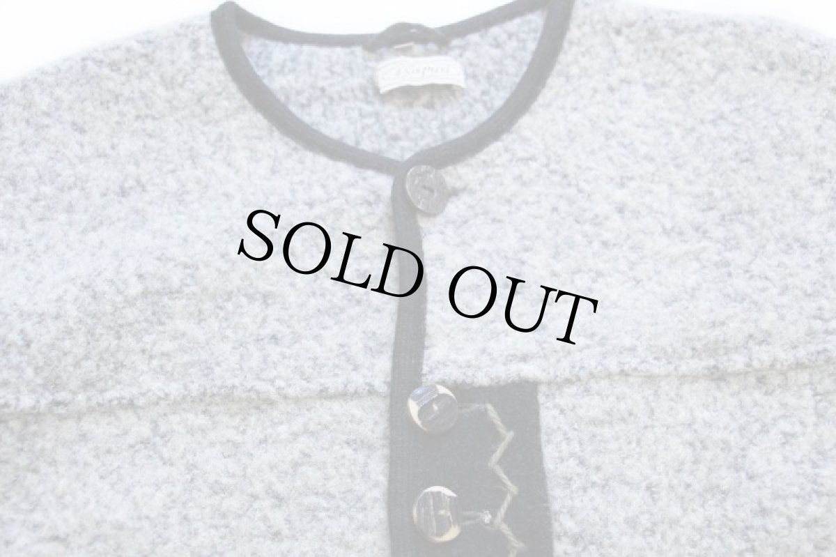 画像3: S'Gspusi メタルボタン ノーカラー チロリアン ウール パイル ジャケット オフホワイト ミックス 50 (3)