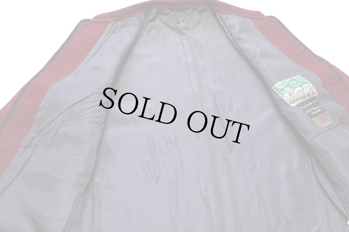 画像5: オーストリア製 Hirten-Loden スタンドカラー チロリアン メルトン ウール ジャケット バーガンディ 50 (5)