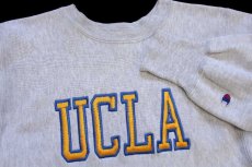 画像3: 90s USA製 Championチャンピオン UCLA 刺繍 リバースウィーブ スウェット 杢グレー M (3)