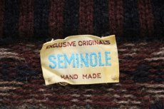 画像5: ビンテージ SEMINOLE ハンドメイド ノルディック柄 ボートネック マキシ丈 ウールニット ワンピース M (5)