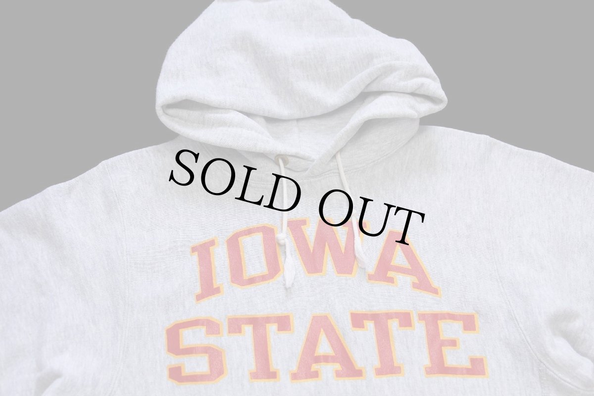 画像3: 80s USA製 Championチャンピオン IOWA STATE リバースウィーブ スウェットパーカー 杢グレー S (3)