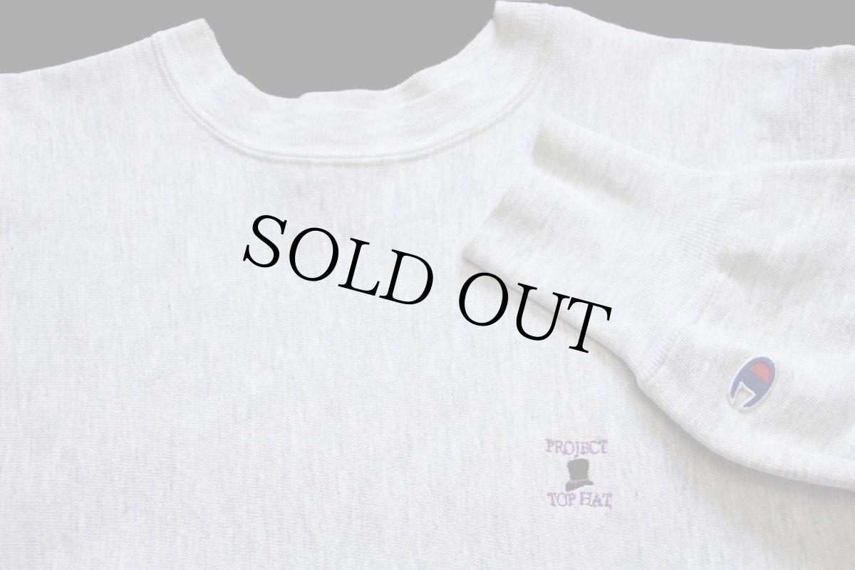 画像3: 90s USA製 Championチャンピオン PROJECT TOP HAT 刺繍 リバースウィーブ スウェット 杢グレー XL (3)