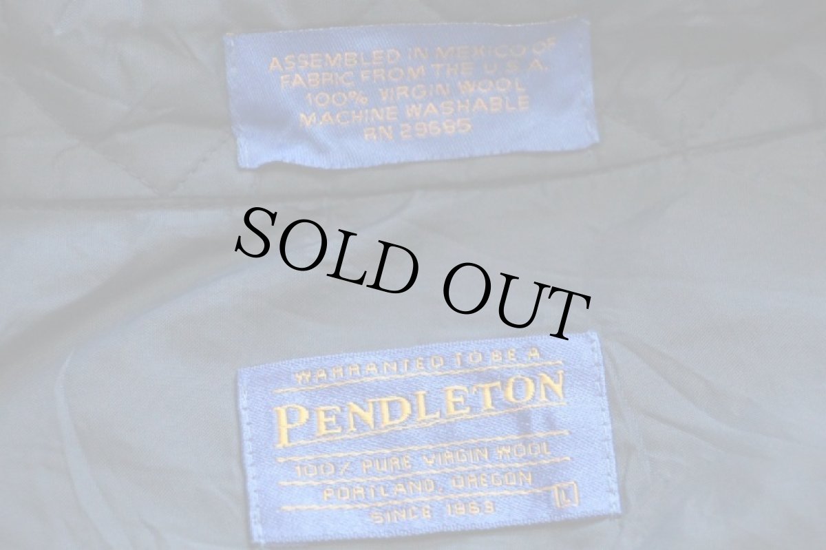 画像4: 00s メキシコ製 PENDLETONペンドルトン チェック ボタンダウン ウールシャツ L (4)