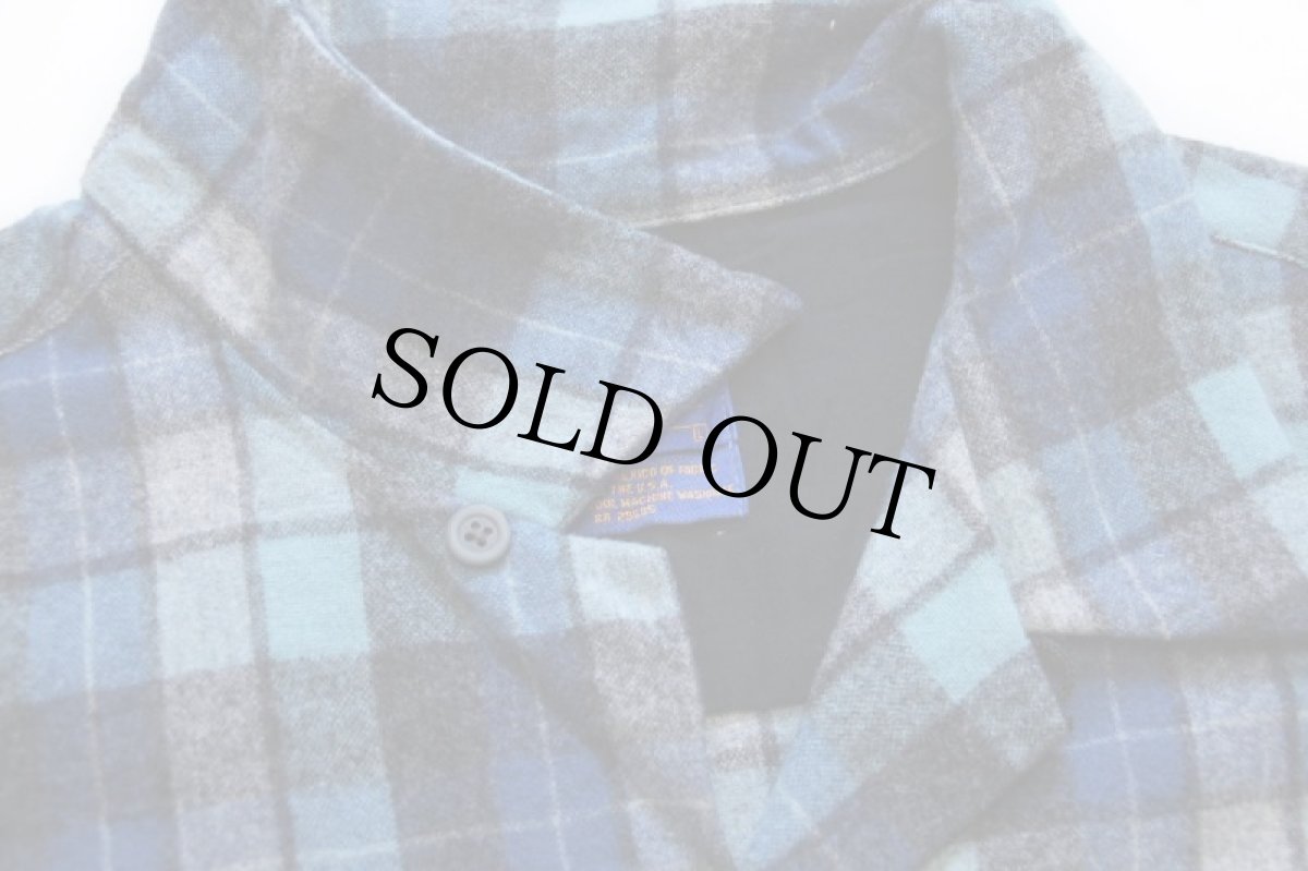 画像6: 00s メキシコ製 PENDLETONペンドルトン Beach Boysビーチボーイズ チェック ウール オープンカラーシャツ L (6)