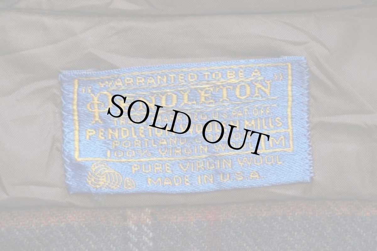 画像4: 70s USA製 PENDLETONペンドルトン チェック エルボーパッチ付き ウールシャツ M (4)