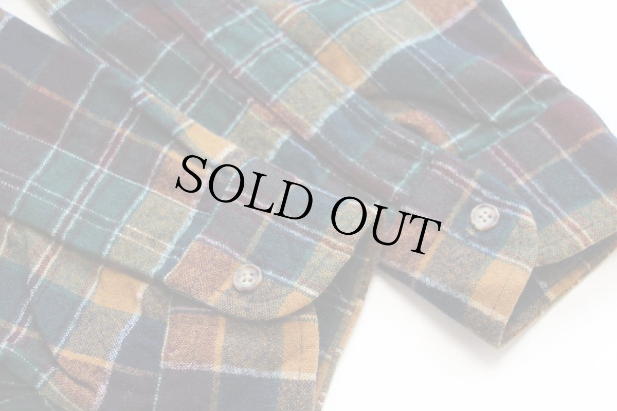 画像6: 00s メキシコ製 PENDLETONペンドルトン チェック ボタンダウン ウールシャツ L (6)