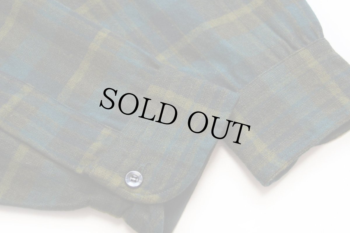 画像7: 60s PENDLETONペンドルトン チェック 三点留め ボタンダウン ウールシャツ S (7)