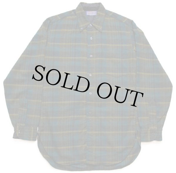 60s PENDLETONペンドルトン チェック 三点留め ボタンダウン ウール