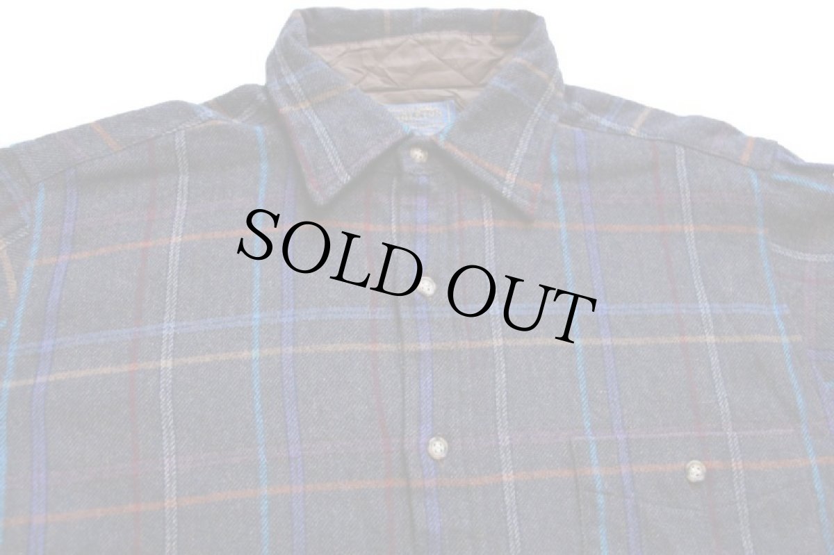 画像3: 70s USA製 PENDLETONペンドルトン チェック エルボーパッチ付き ウールシャツ M (3)