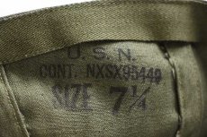 画像4: 40s 米軍 U.S.NAVY N-3 HBT ヘリンボーンツイル キャップ オリーブ 7 1/4 (4)