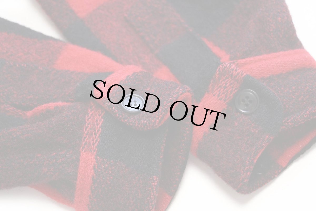 画像6: 70s Woolrichウールリッチ バッファローチェック ウール シャツジャケット 赤×黒 (6)