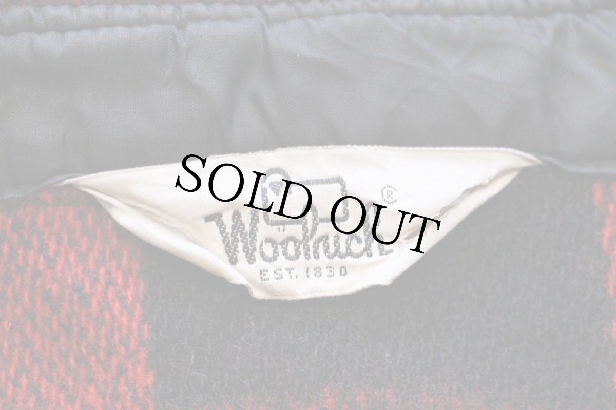 画像4: 70s Woolrichウールリッチ バッファローチェック ウール シャツジャケット 赤×黒 (4)