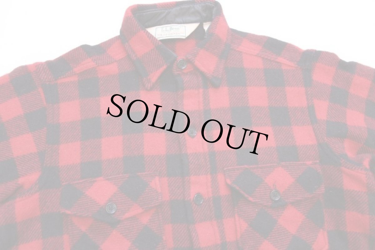 画像3: 80s USA製 L.L.Bean OLDFRIENDS バッファローチェック ウールシャツ 赤×黒 M (3)