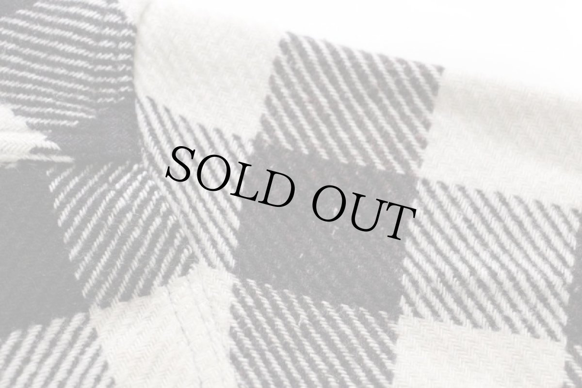 画像6: 90s Roy ROGER'S バッファローチェック ウール混 シャツ 黒×白 (6)