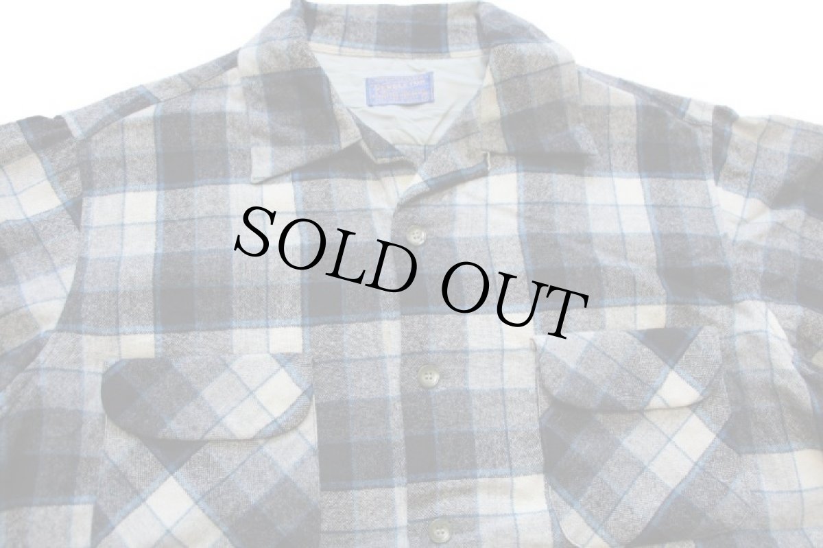 画像3: 50s PENDLETONペンドルトン チェック ウール オープンカラーシャツ XL (3)