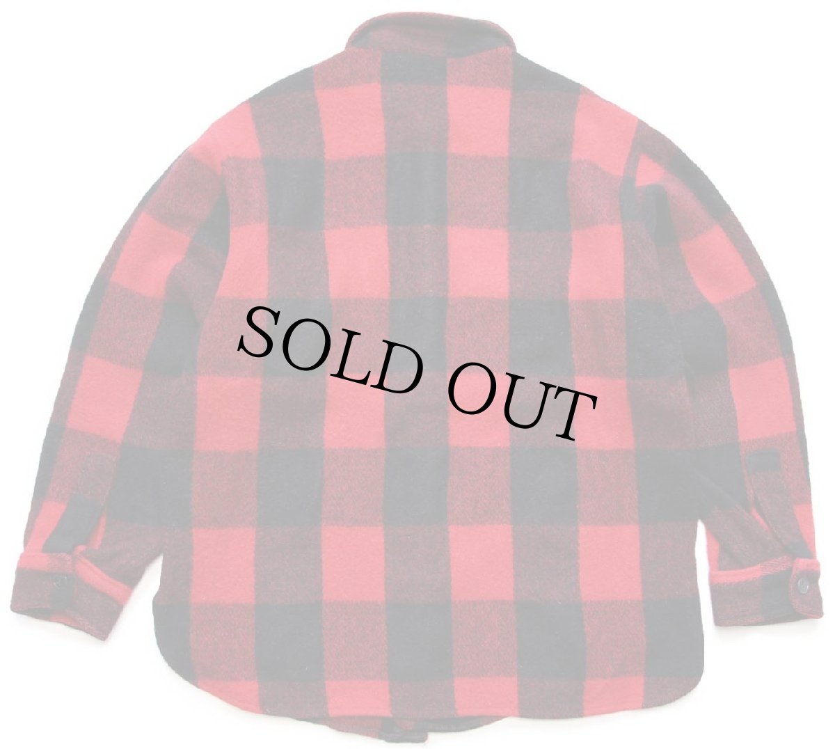 画像2: 70s Woolrichウールリッチ バッファローチェック ウール シャツジャケット 赤×黒 (2)