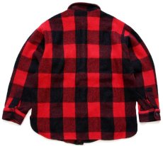 画像2: 70s Woolrichウールリッチ バッファローチェック ウール シャツジャケット 赤×黒 (2)