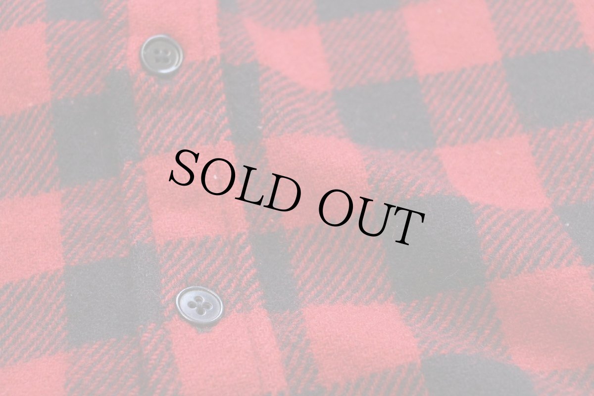 画像5: 80s USA製 L.L.Bean OLDFRIENDS バッファローチェック ウールシャツ 赤×黒 M (5)