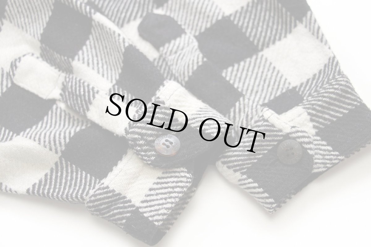 画像5: 90s Roy ROGER'S バッファローチェック ウール混 シャツ 黒×白 (5)