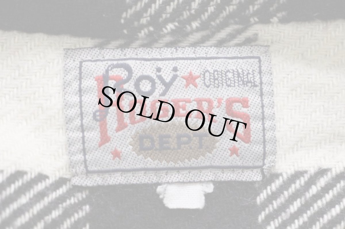 画像4: 90s Roy ROGER'S バッファローチェック ウール混 シャツ 黒×白 (4)