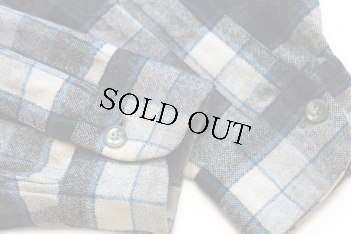 画像7: 50s PENDLETONペンドルトン チェック ウール オープンカラーシャツ XL (7)