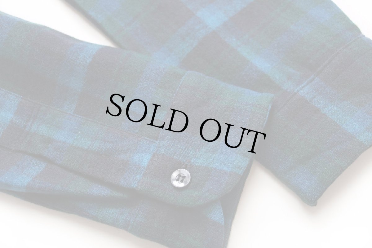 画像7: 60s PENDLETONペンドルトン オンブレチェック ウール オープンカラーシャツ カスタム (7)