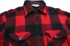 画像3: 70s Woolrichウールリッチ バッファローチェック ウール シャツジャケット 赤×黒 (3)
