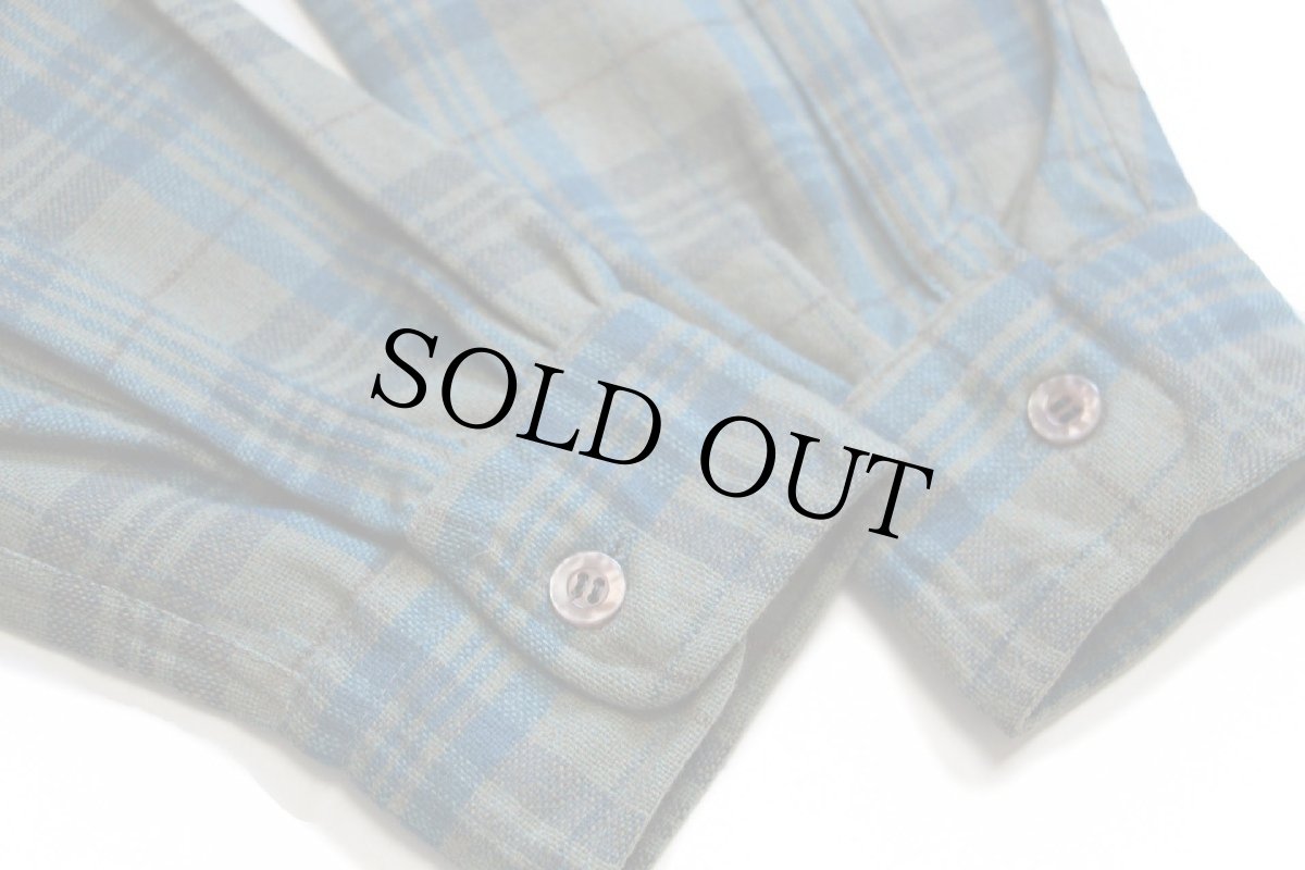 画像6: 70s Penneys TOWNCRAFT タータンチェック ウール オープンカラーシャツ M (6)