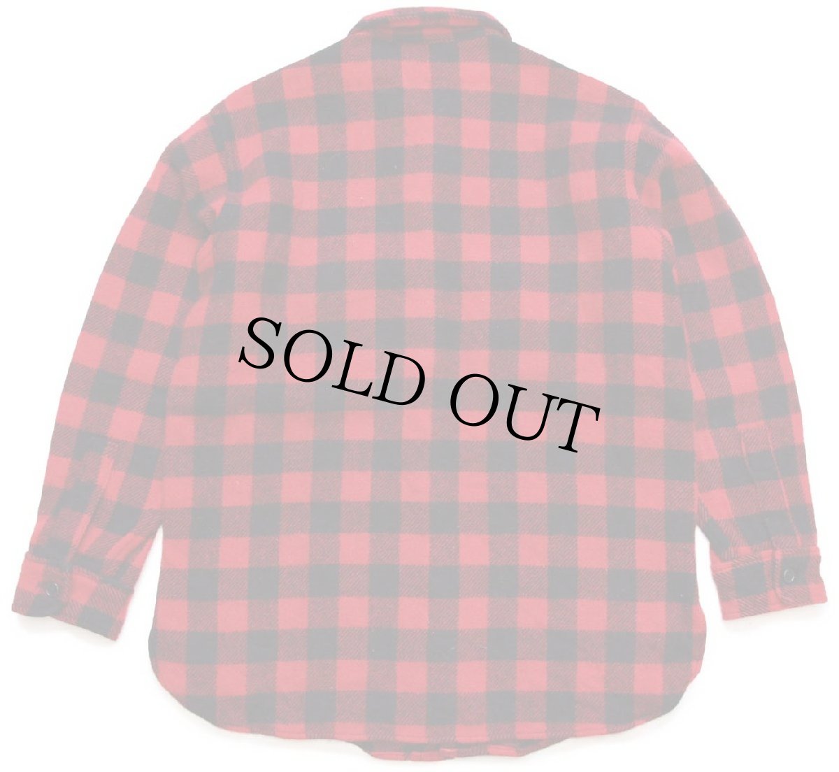 画像2: 80s USA製 L.L.Bean OLDFRIENDS バッファローチェック ウールシャツ 赤×黒 M (2)