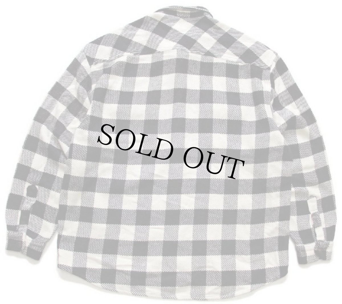 画像2: 90s Roy ROGER'S バッファローチェック ウール混 シャツ 黒×白 (2)