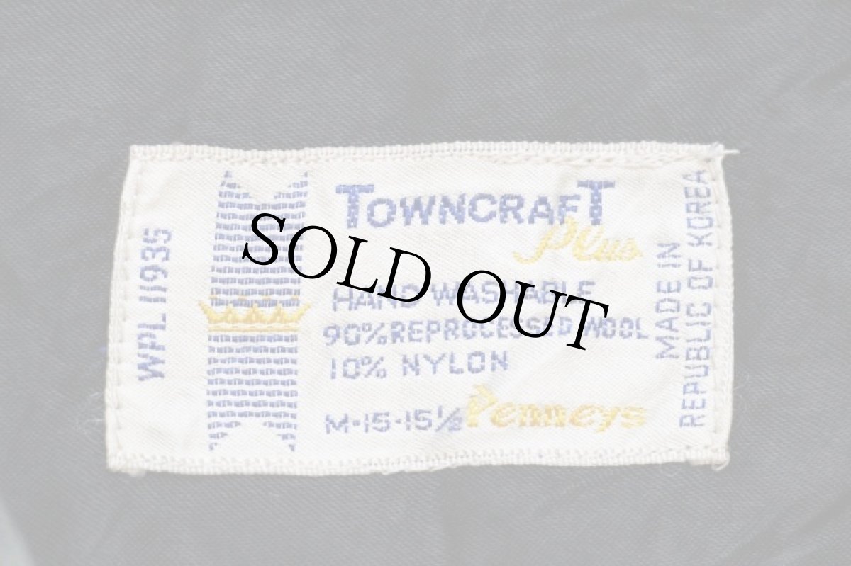 画像4: 70s Penneys TOWNCRAFT タータンチェック ウール オープンカラーシャツ M (4)